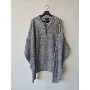 Vintage Old Glory Sweater Mens Large Henley Knit Pullover USA 90s